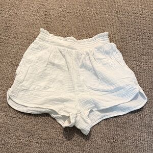 Aerie White Linen Shorts